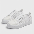 Laia | Zapatillas Plataforma Casual Mujer Cordones Encaje Punta Redonda Suela Alta