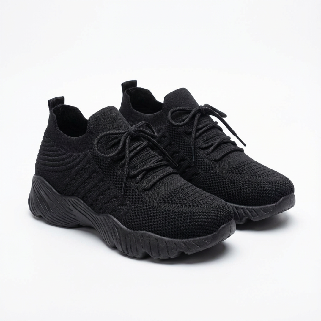 Maia | Zapatillas Running Mujer Knit Cordones Suela Gruesa Cuello Tipo Calcetín