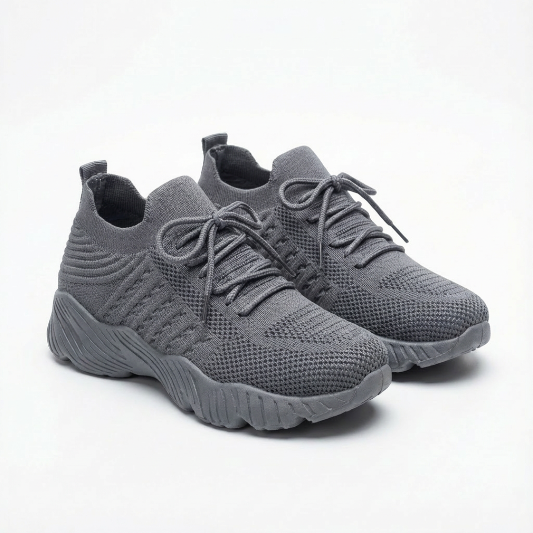 Maia | Zapatillas Running Mujer Knit Cordones Suela Gruesa Cuello Tipo Calcetín
