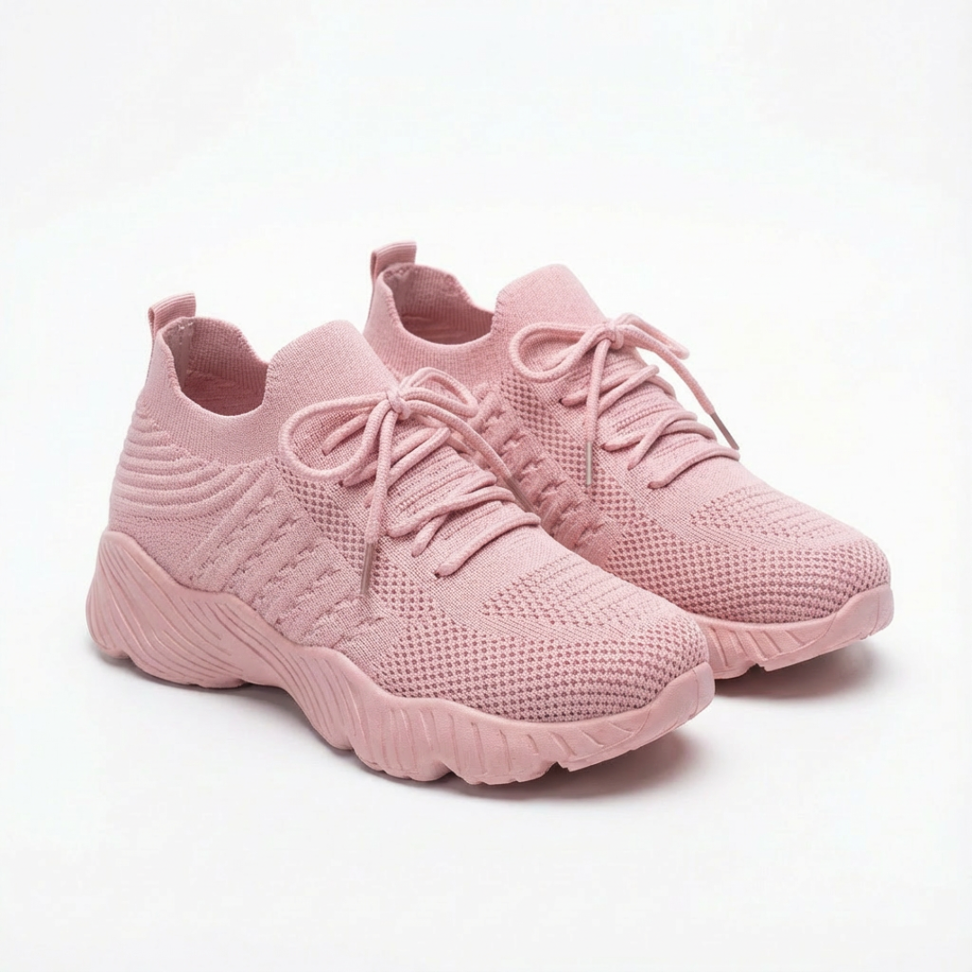 Maia | Zapatillas Running Mujer Knit Cordones Suela Gruesa Cuello Tipo Calcetín