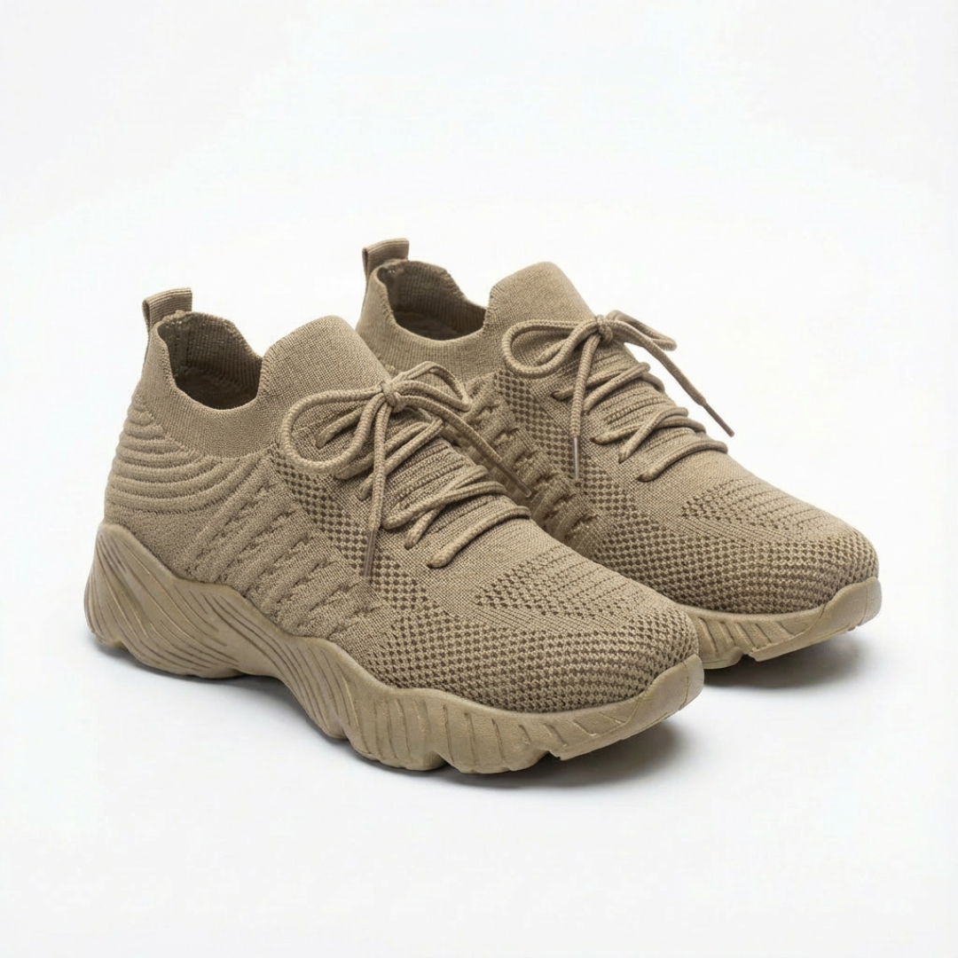 Maia | Zapatillas Running Mujer Knit Cordones Suela Gruesa Cuello Tipo Calcetín