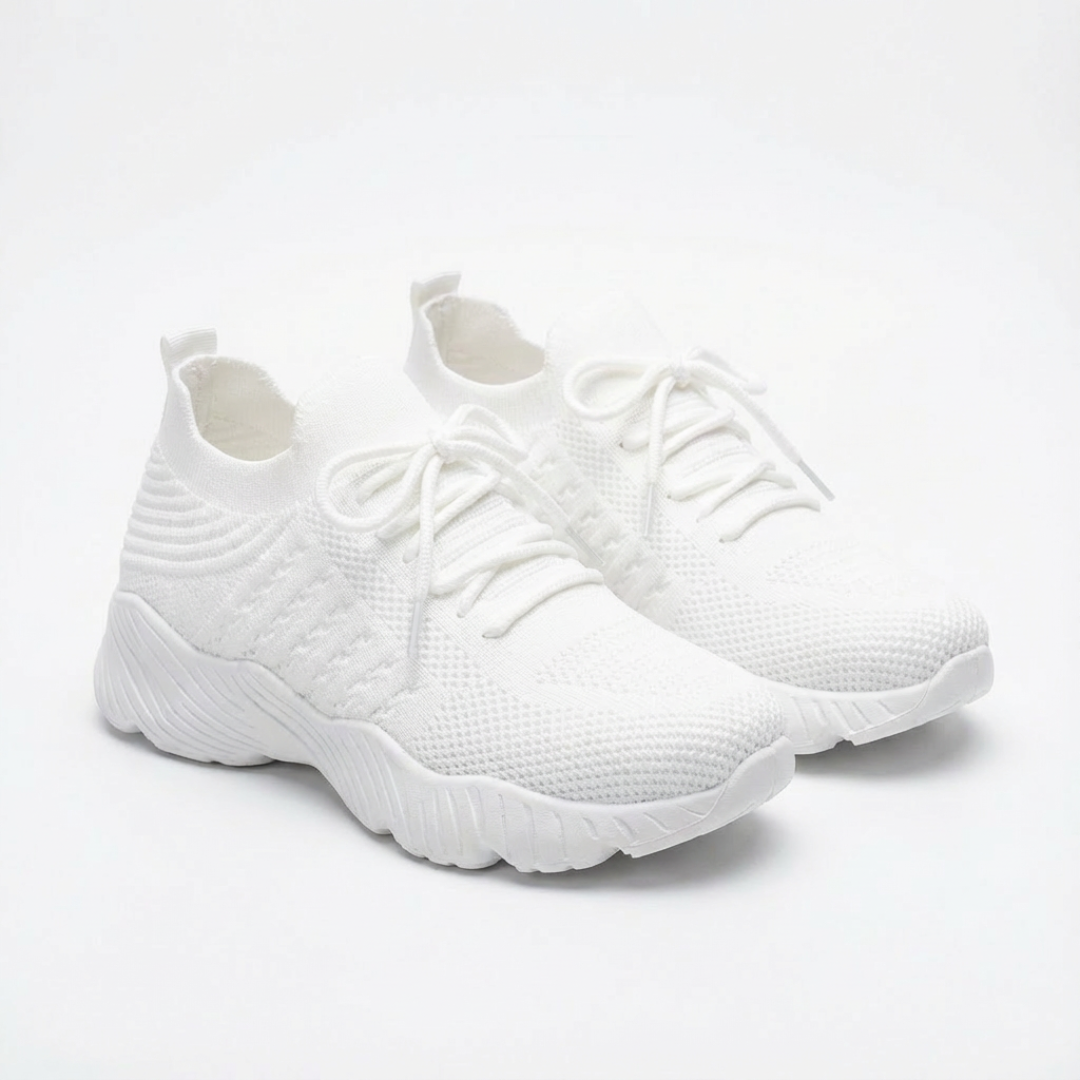 Maia | Zapatillas Running Mujer Knit Cordones Suela Gruesa Cuello Tipo Calcetín