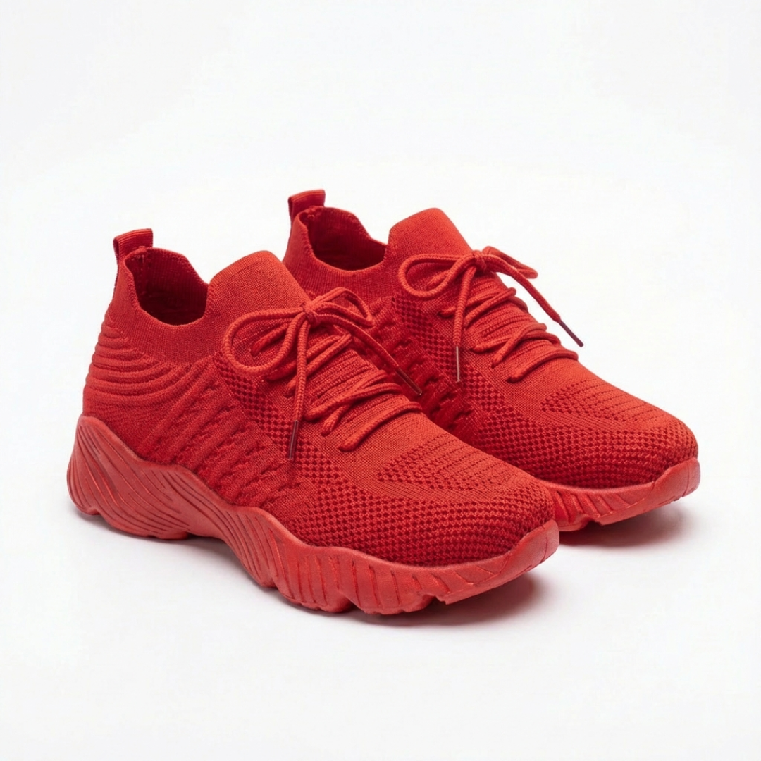 Maia | Zapatillas Running Mujer Knit Cordones Suela Gruesa Cuello Tipo Calcetín
