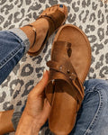 Ainhoa | Sandalias Planas con Hebilla Tipo Birkenstock Mujer