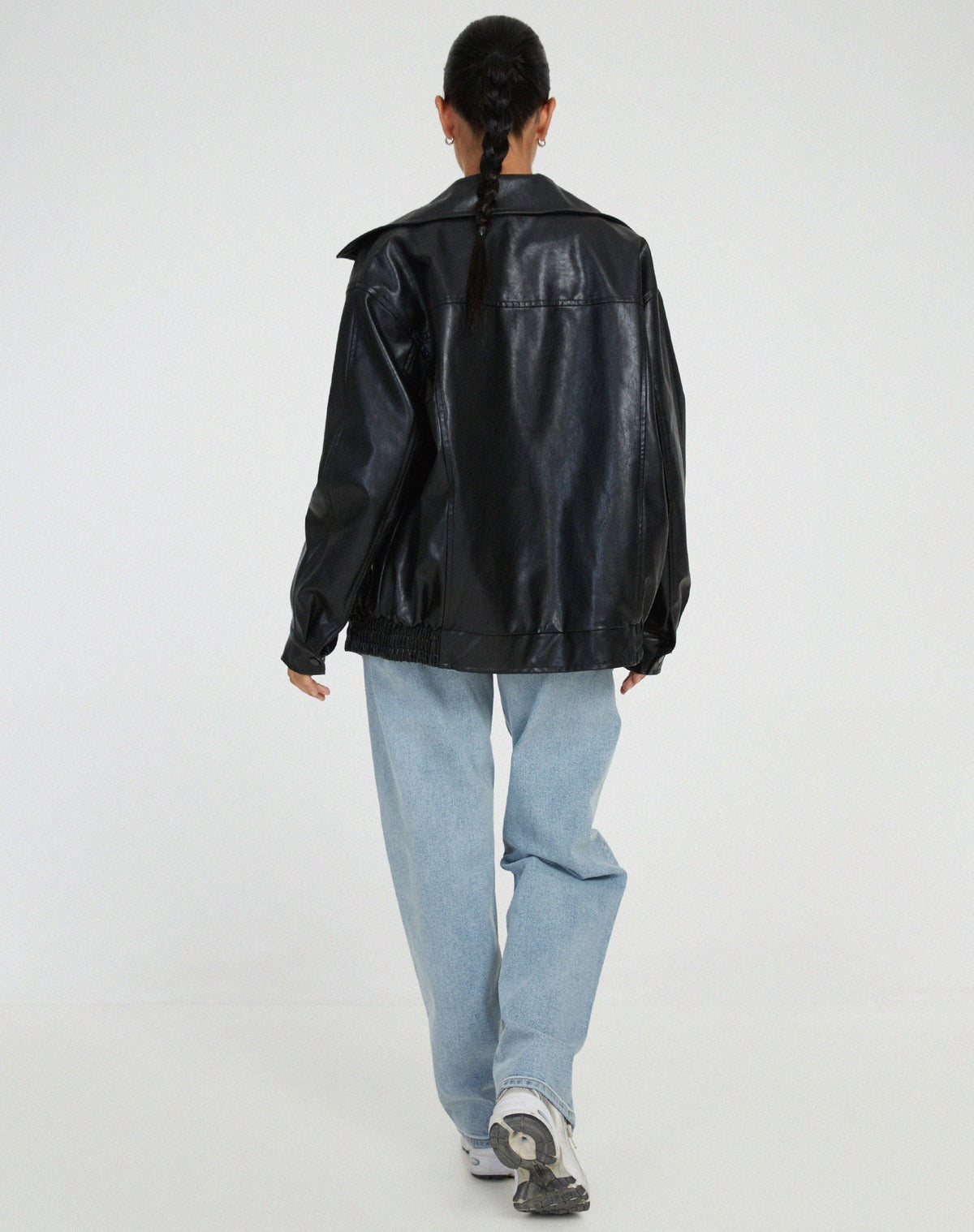 Aitana | Chaqueta de Cuero Oversize Biker Mujer Cremallera