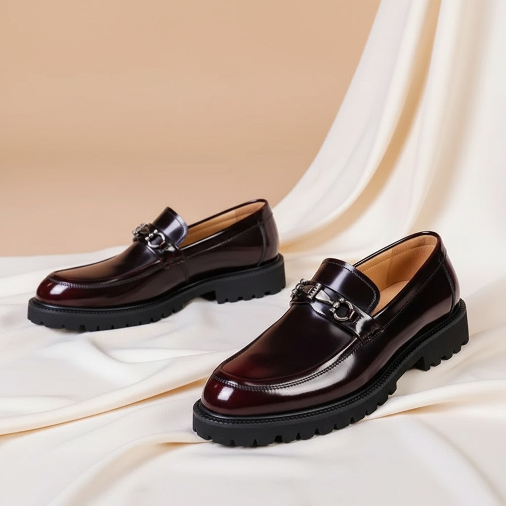 Andrés | Mocasines de Cuero con Hebilla Hombre Suela Track