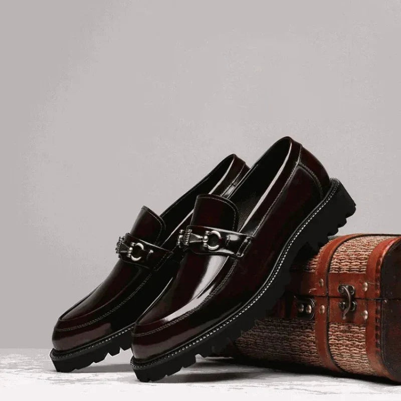 Andrés | Mocasines de Cuero con Hebilla Hombre Suela Track