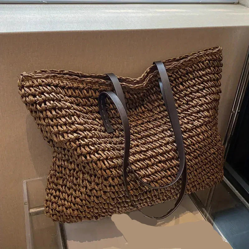 Catalina | Bolso de Paja Trenzado Grande Mujer Playa