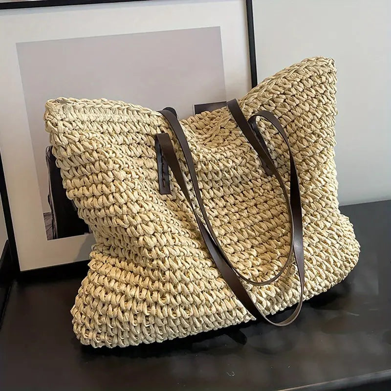 Catalina | Bolso de Paja Trenzado Grande Mujer Playa