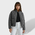 Celia | Chaqueta Acolchada Corta Mujer Cuello Mao Cremallera