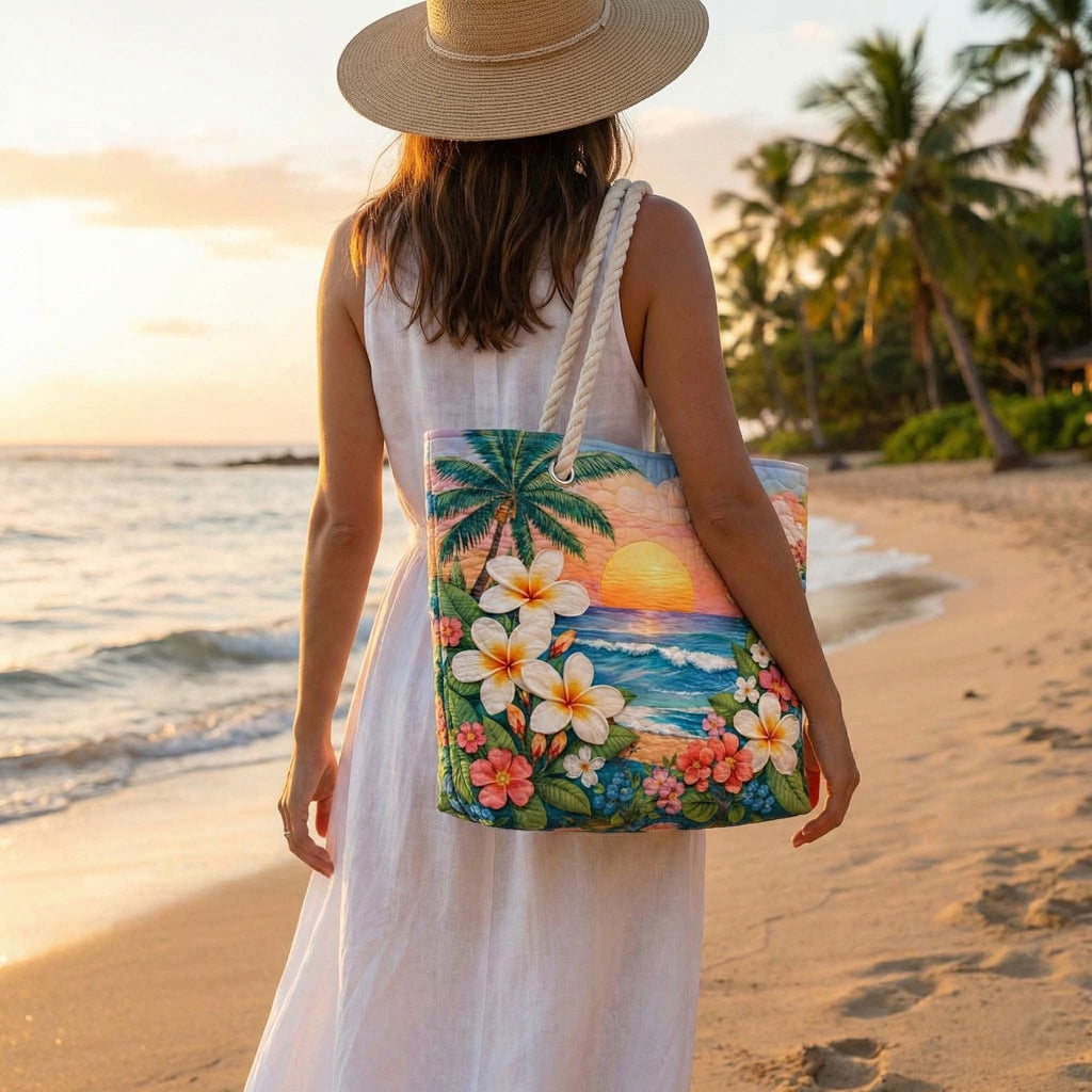 Dolores | Bolso Tote de Playa Artesanal Mujer Asas de Cuerda Estampado