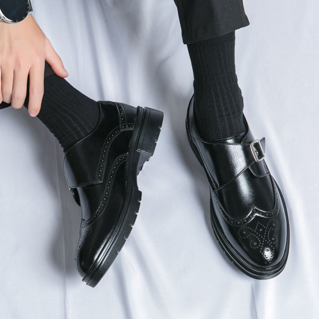 Gonzalo | Zapatos de Vestir Monk Strap Brogue Hombre Piel Hebilla