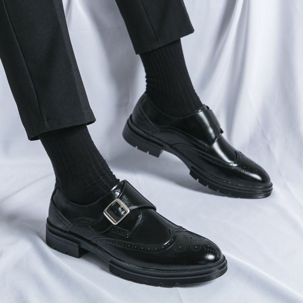 Gonzalo | Zapatos de Vestir Monk Strap Brogue Hombre Piel Hebilla