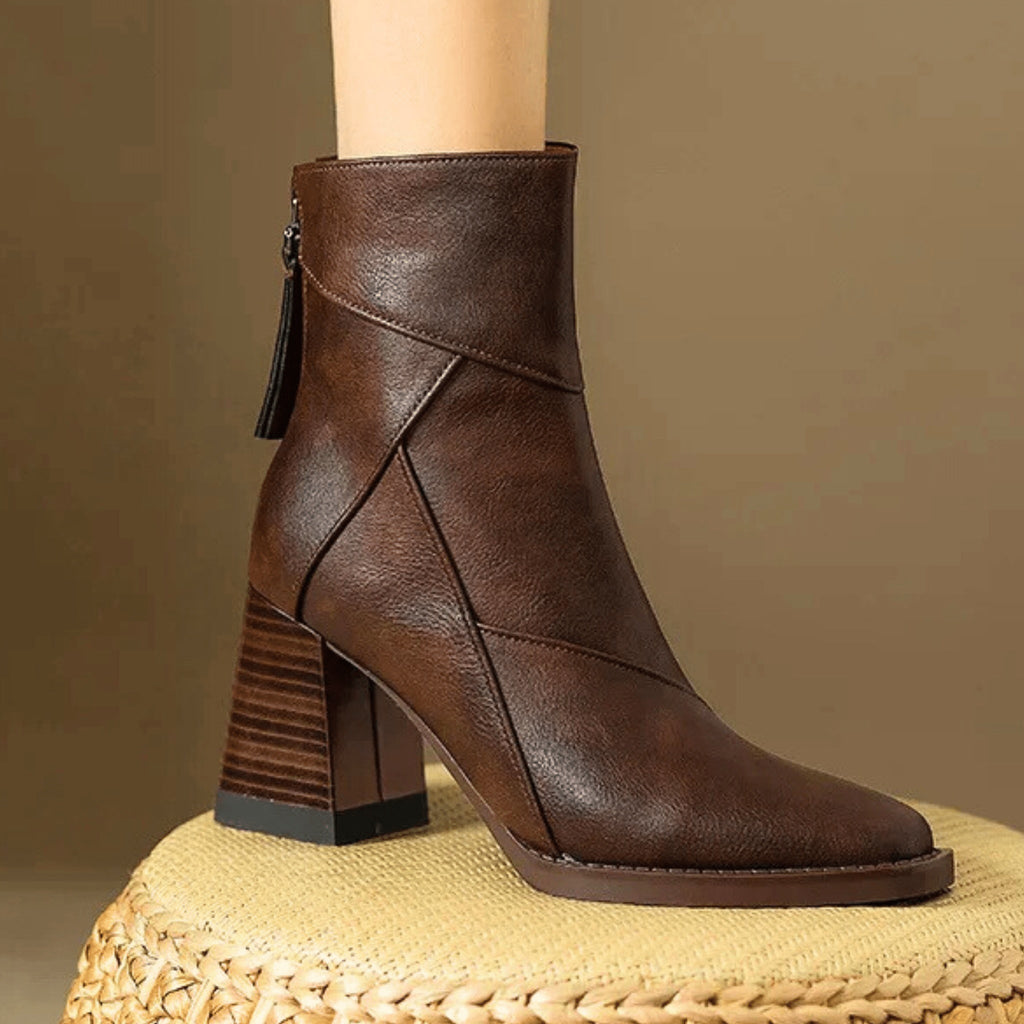 Lola | Botines de Tacón Bloque Mujer Cremallera Lateral