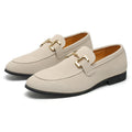Lucas | Mocasines de Ante con Hebilla Dorada Hombre Casual
