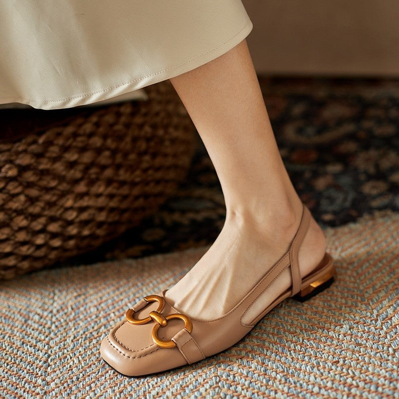 Macarena | Sandalias Planas Slingback Mujer Hebilla