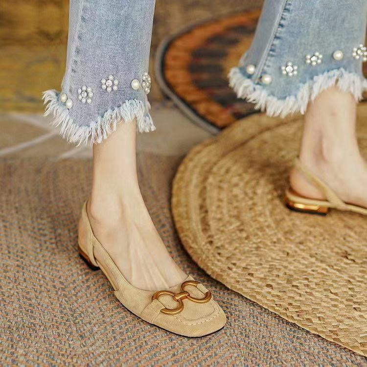 Macarena | Sandalias Planas Slingback Mujer Hebilla