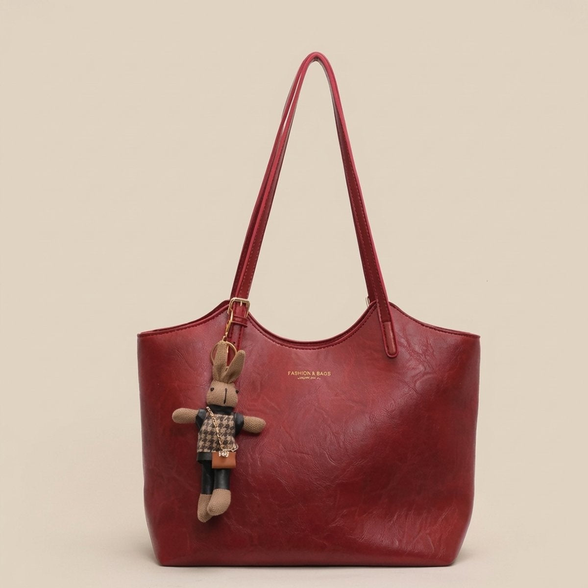 Macarena | Tote Bag de Cuero Vegano Mujer Grande con Colgante