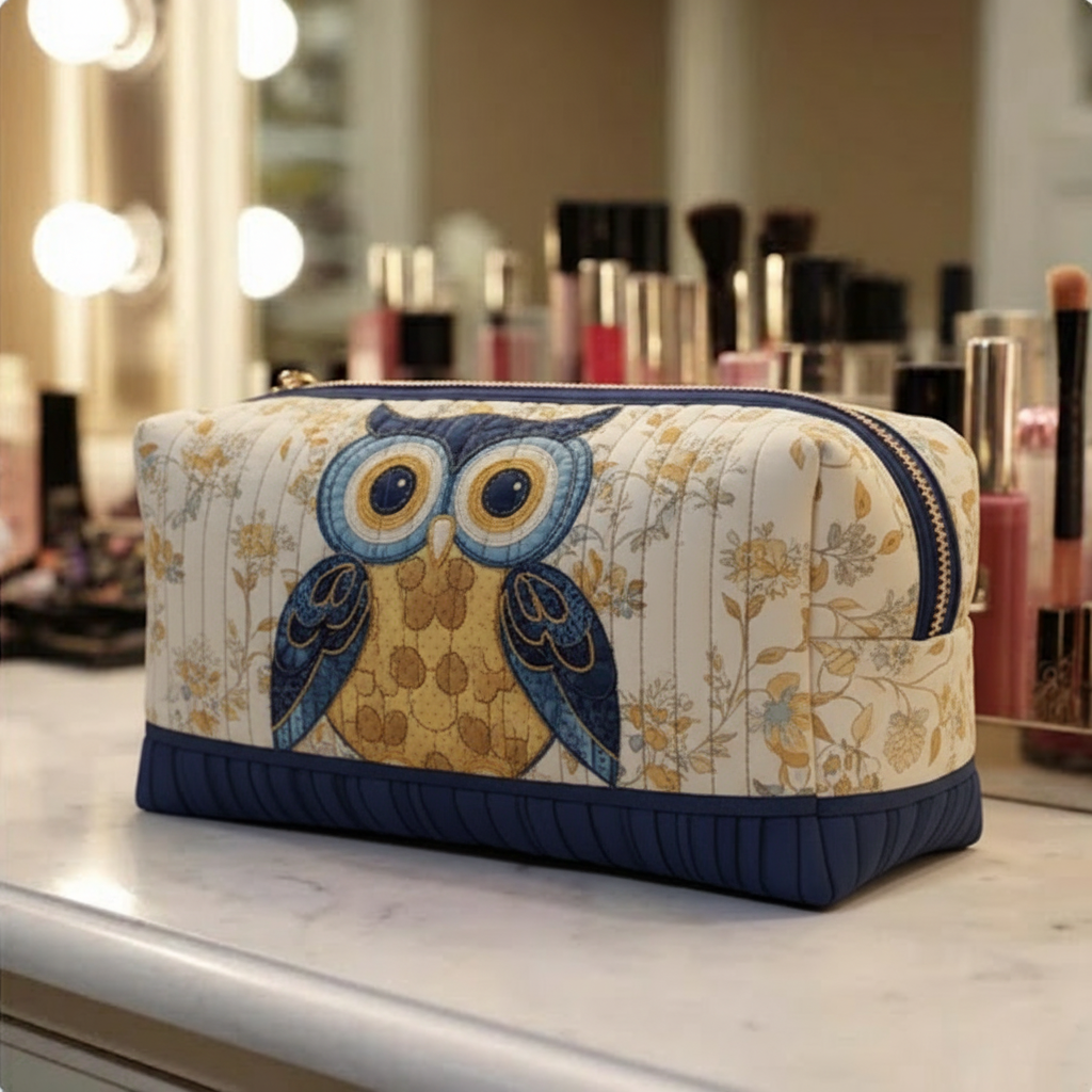 Naia | Bolsa de Maquillaje Acolchada Mujer Estampado Búho