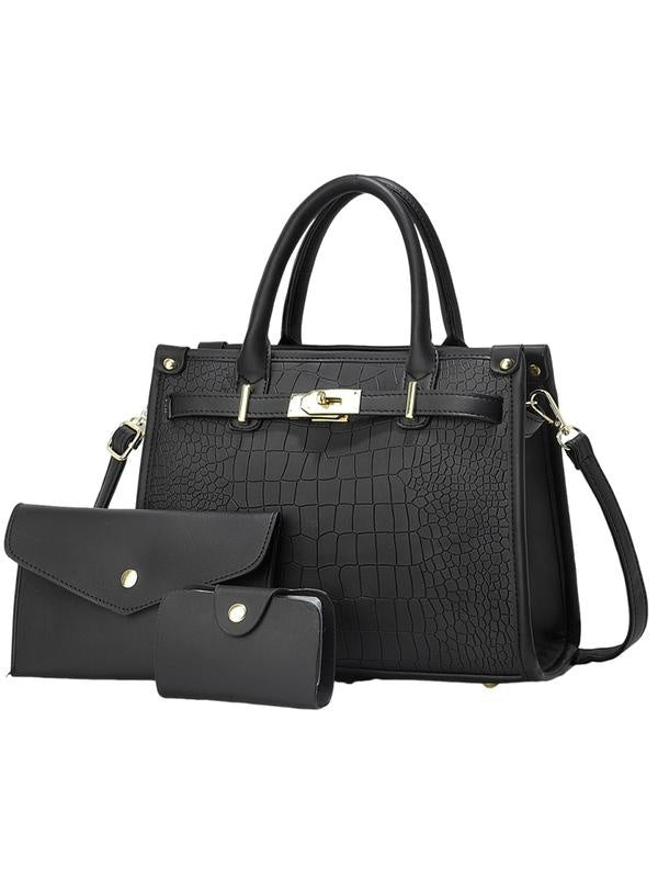 Olga | Conjunto de Bolso de Mano Mujer Estampado Cocodrilo con Bandolera