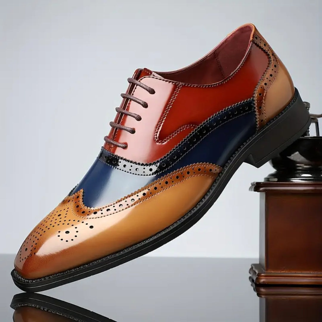 Rodrigo | Zapatos Oxford Brogue de Cuero Hombre Punta de Ala