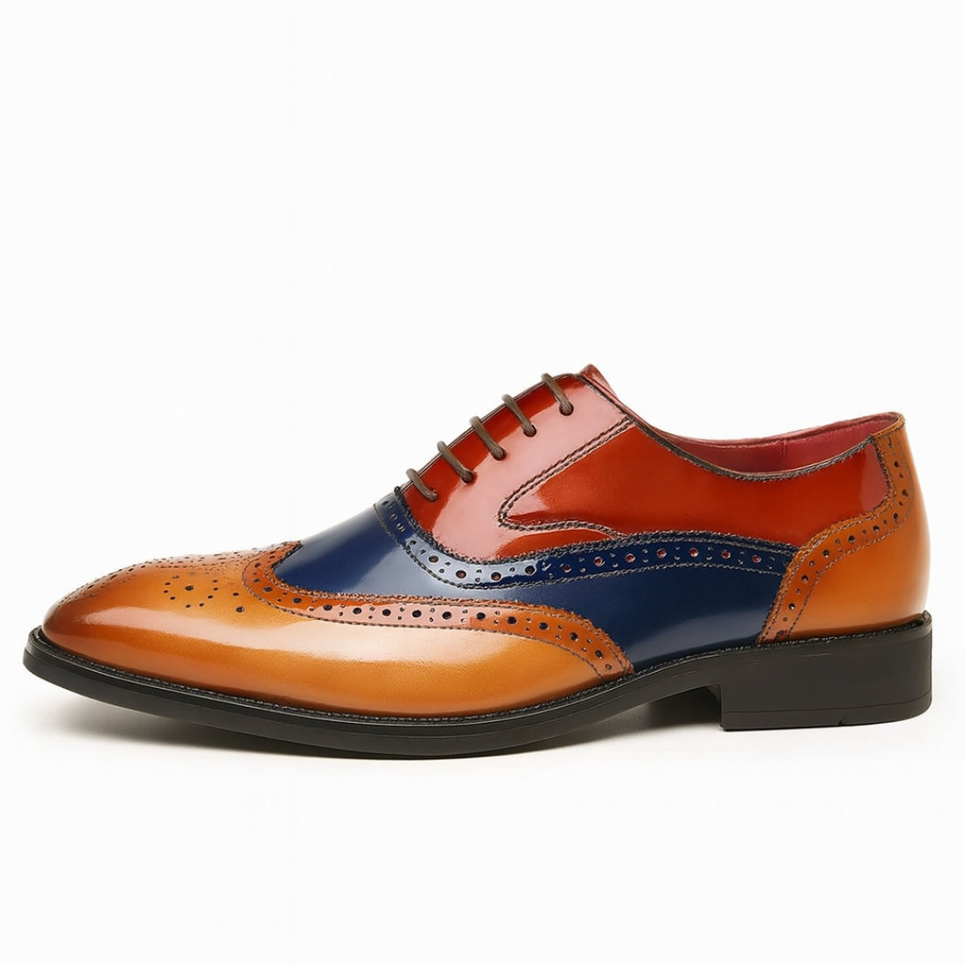 Rodrigo | Zapatos Oxford Brogue de Cuero Hombre Punta de Ala