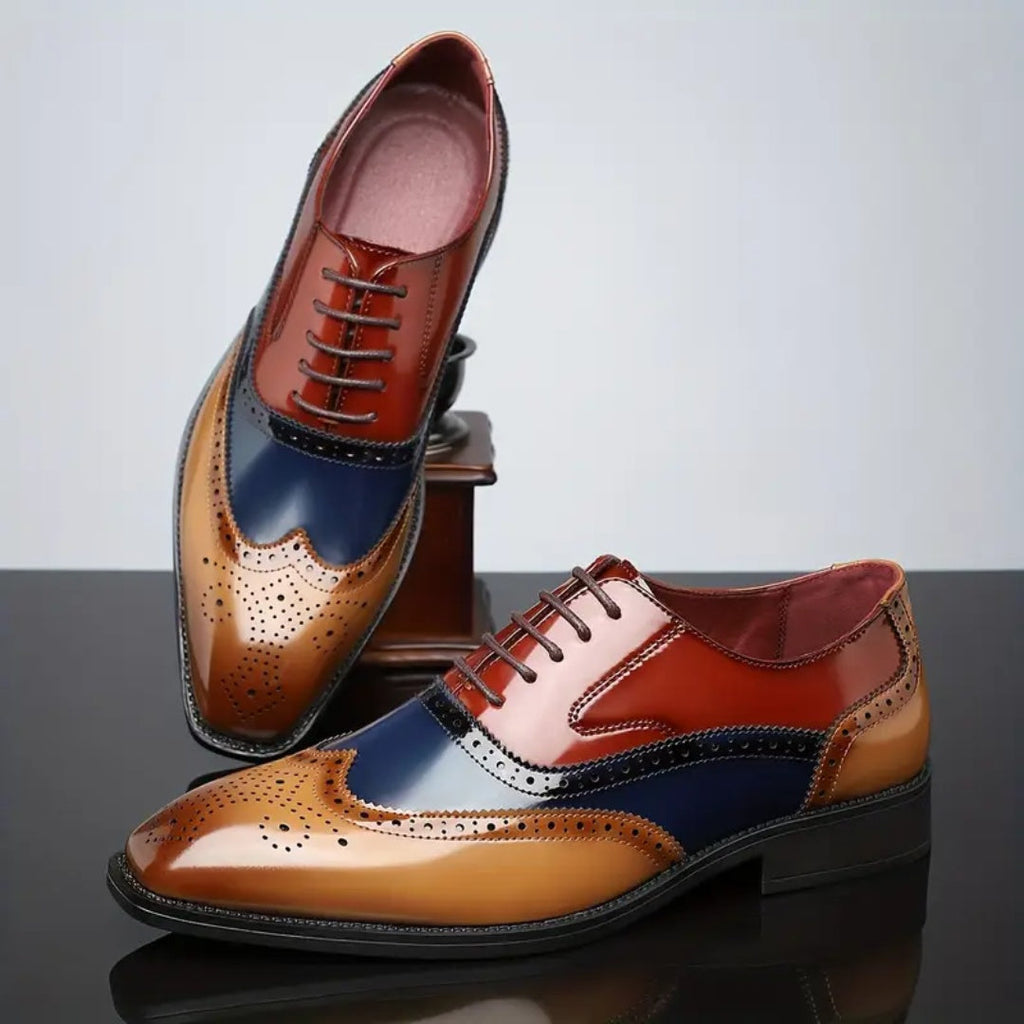 Rodrigo | Zapatos Oxford Brogue de Cuero Hombre Punta de Ala