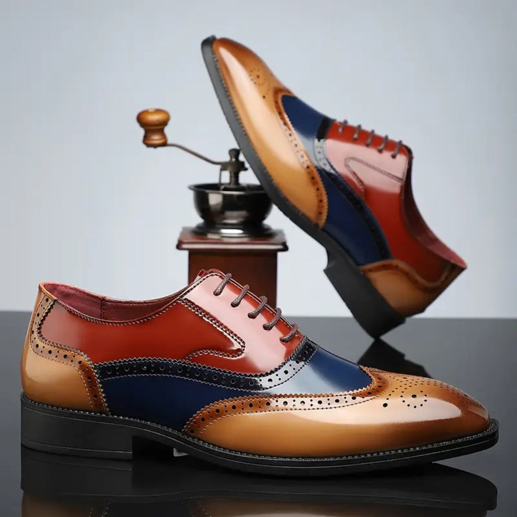 Rodrigo | Zapatos Oxford Brogue de Cuero Hombre Punta de Ala