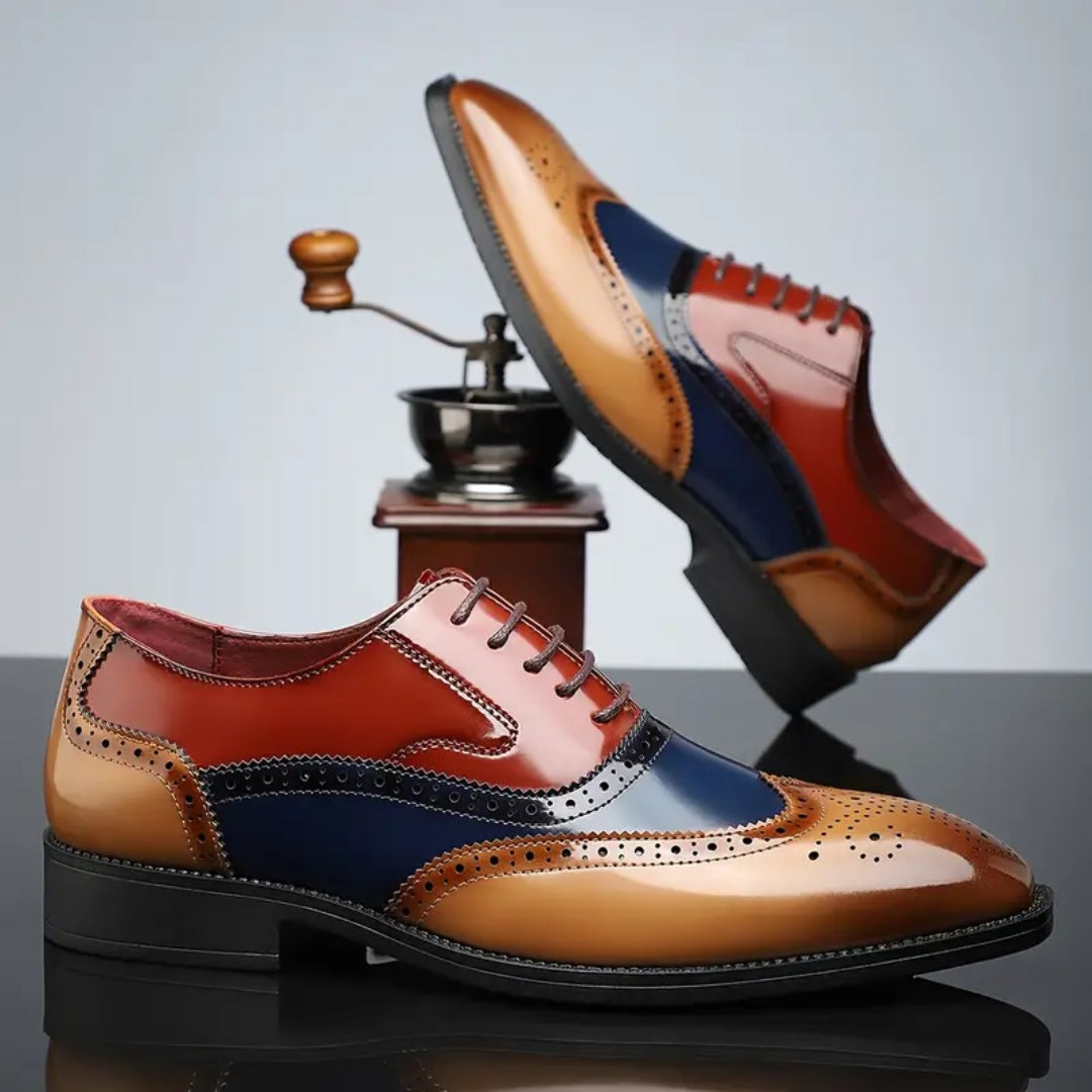 Rodrigo | Zapatos Oxford Brogue de Cuero Hombre Punta de Ala