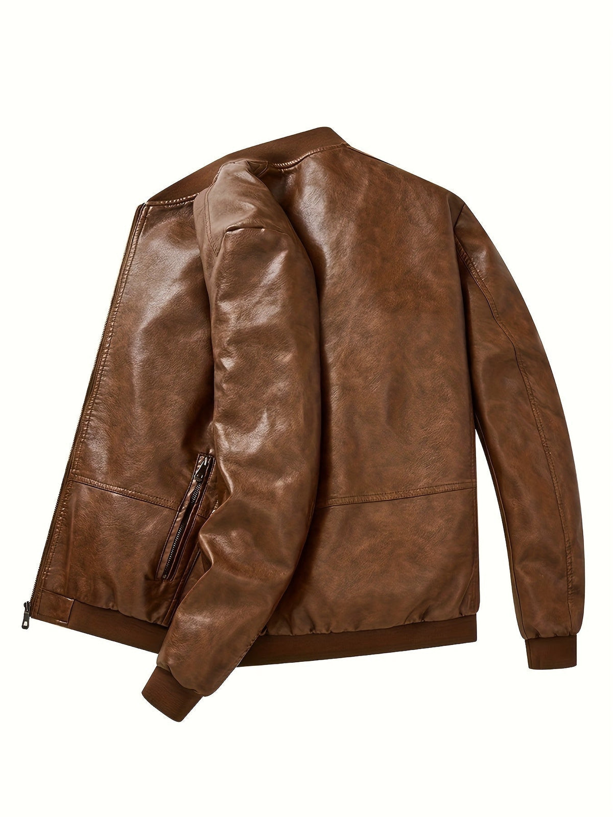 Sergio | Cazadora Bomber de Cuero PU Hombre Cremallera