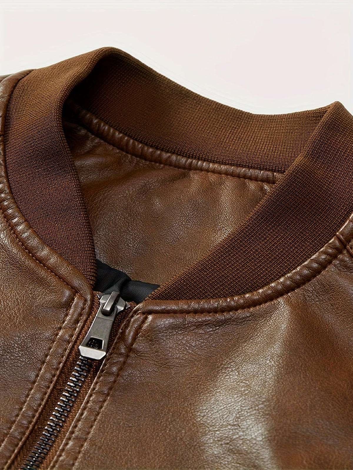 Sergio | Cazadora Bomber de Cuero PU Hombre Cremallera